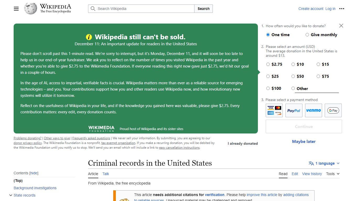 Criminal records in the United States - Wikipedia